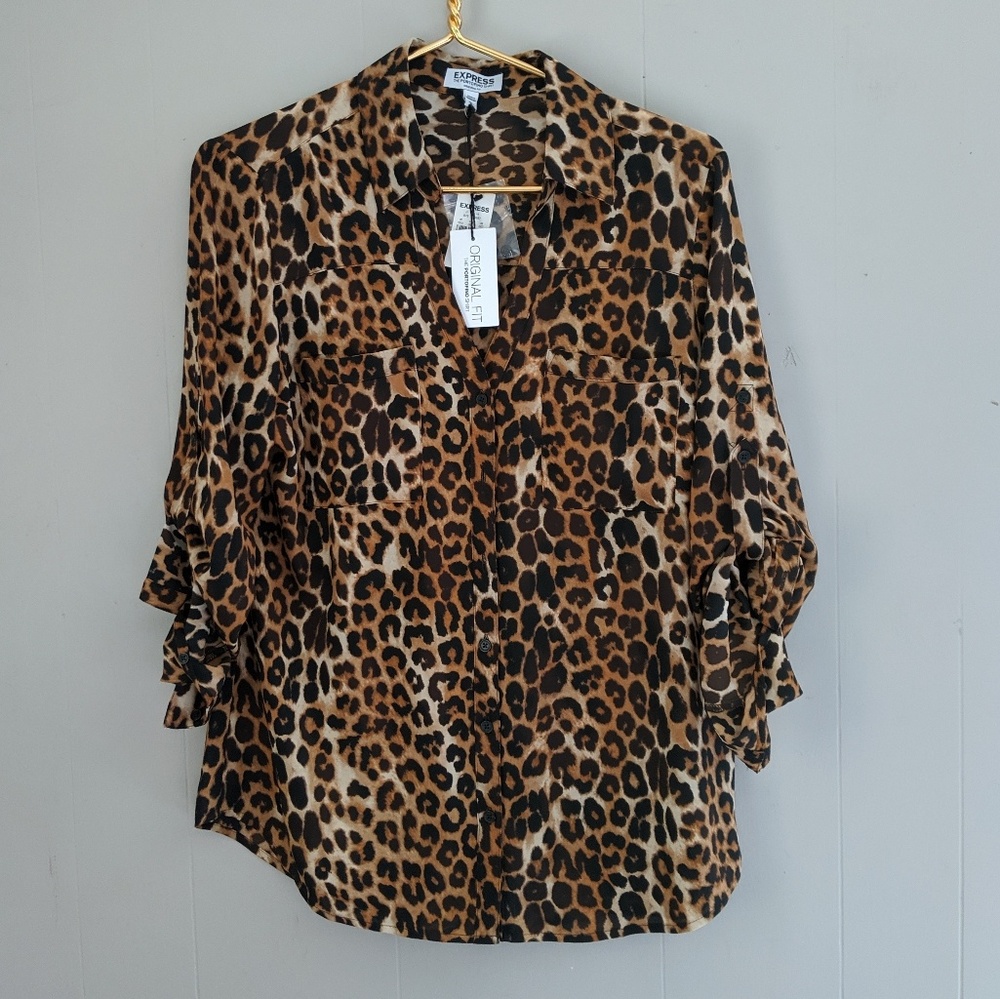 Express | The Portofino Shirt Leopard Button Up